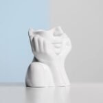 BrownLove Ceramic Face Vase White Flower Vase for Decor Female Form Face Vase Art Vase Modern Decorative Vase Centerpiece for Table Shelf Living Room Office Bedroom Small : Home & Kitchen - Image 3
