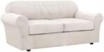H.VERSAILTEX 3 Piece Stretch Sofa Covers for 2 Cushion Sofa Couch Covers for Living Room Sofa Slipcovers (Base Cover Plus 2 Seat Cushion Covers) Thicker Jacquard Fabric(Large Sofa, Ivory) : Home & Kitchen - Image 10
