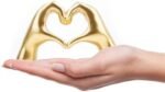 Small Heart Hands Sculpture Decor for Living Room Bedroom Bookshelf Coffe Table and Office Display, Love Finger Statue Modern Aesthetic Home Decor, Unique Gift for Wedding Christmas Birthday (Gold) : Home & Kitchen