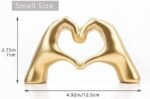 Small Heart Hands Sculpture Decor for Living Room Bedroom Bookshelf Coffe Table and Office Display, Love Finger Statue Modern Aesthetic Home Decor, Unique Gift for Wedding Christmas Birthday (Gold) : Home & Kitchen - Image 4