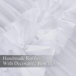 Homechoice Decor Thermal Insulated Blackout Window Curtains, 54" W x 84" L x 2 Panels, Boho Ruched Window Treatments with 3 Rows of Butterfly Flowers, Rustic Rod Pocket Drapes for Room, White (LQ-30) : Home & Kitchen - Image 4