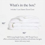 Brooklinen Luxury Sateen Duvet Cover - 100% Cotton, Full/Queen Size in White with Extra-Long Corner Ties and Button Closure | Best Luxury Sheets : Home & Kitchen - Image 2