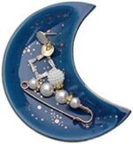 Soddeph Small Moon Ceramic Jewelry Tray, Decorative Trinket Dish, Ring Holder Plate, Modern Accent Tray for Bathroom, Nightstand, Entryway Table, Vanity (1, Blue) : Clothing, Shoes & Jewelry