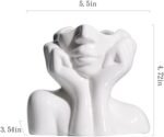 BrownLove Ceramic Face Vase White Flower Vase for Decor Female Form Face Vase Art Vase Modern Decorative Vase Centerpiece for Table Shelf Living Room Office Bedroom Small : Home & Kitchen - Image 4