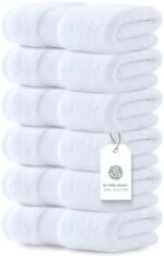 Luxury White Hand Towels - Soft 100% Turkish Cotton | Highly Absorbent Hotel spa Bathroom Towel Collection | 16x30 Inch | Set of 6 : Home & Kitchen