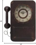 Abdurey Retro Old Telephone Wall Clock with Hidden Safe, Battery Operated Quartz Metal Wall Clocks, Large Rectangular Vintage Decor Clocks, for Farmhouse, Living Room(16" H x 12" W x 4" D) : Home & Kitchen - Image 8