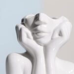 BrownLove Ceramic Face Vase White Flower Vase for Decor Female Form Face Vase Art Vase Modern Decorative Vase Centerpiece for Table Shelf Living Room Office Bedroom Small : Home & Kitchen - Image 2