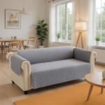 Amazon Basics Quilt Reversible Sofa Slipcover, Three seat Sofa, Large, Gray/Light Gray : Home & Kitchen - Image 4