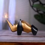Artarium Abstract Art Rhino Figurine Black & Gold Resin Sculpture for Home, Office Gifts for Women Birthday Unique Gifts for Women Car Dashboard Decor Modern Animal Showpiece Size - 4.52 Inch : Home & Kitchen - Image 7