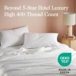 Sweave 100% Egyptian Cotton Percale Sheets King Size - Genuine Luxurious 400 Thread Count - Naturally Crisp, Breathable, Skin-Friendly & Cooling - Softer After Each Wash - Oeko-TEX Certified Giza : Home & Kitchen - Image 6