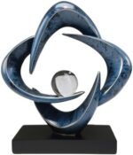 LuckySunDecorQZ Abstract Sculpture Art Home Decor Accents Modern Decorative Objects for Living Room Shelf Coffee Table TV Stand Cabinet Office Decor Accents (Blue) : Home & Kitchen