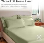 Threadmill 100% Cotton Sheets for Twin Size Bed - 600 Thread Count Twin Bed Sheets Set with 15” Deep Pocket - Sateen Weave 3-Piece Bedding Set with Cooling Effect, Sage Green : Industrial & Scientific - Image 7
