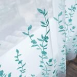 Melodieux Flower Embroidery Sheer Curtain for Living Room, Bedroom Farmhouse Style Rod Pocket Voile Drape, White/Blue, 52 by 84 Inch (1 Panel) : Home & Kitchen - Image 5