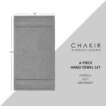 Chakir Turkish Linens | Hotel & Spa Quality 100% Cotton Premium Turkish Towels | Soft & Absorbent (6-Piece Hand Towels, Gray) : Home & Kitchen - Image 5