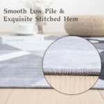 HOMFINE Washable Modern Area Rug - Geometric Style 5x7 Rugs for Living Room, Bedroom, Machine Washable Rug Soft Non Slip Non Shedding Area Rug - Grey, 5'x7' : Home & Kitchen - Image 5