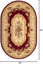 Unique Loom Versailles Collection Traditional Classic Floral Motif Area Rug (5' 0 x 8' 0 Oval, Burgundy/Ivory) : Home & Kitchen - Image 2