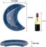 Soddeph Small Moon Ceramic Jewelry Tray, Decorative Trinket Dish, Ring Holder Plate, Modern Accent Tray for Bathroom, Nightstand, Entryway Table, Vanity (1, Blue) : Clothing, Shoes & Jewelry - Image 2