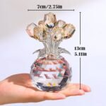 Arikyrist Crystal Gold Rose Bouquet Figurine with Round Vase, Glass Rose Flower Romantic Gifts for Women Mom on Christmas, Collectible Decoration Table Centerpiece for Home : Home & Kitchen - Image 2