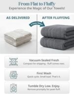 Casa Platino Cotton Towels Set for Bathroom - 18 Pc Family Pack - Super Soft & Quick Dry - 6 Bath, 6 Washcloth, 6 Hand Towels - Oeko TEX Certified, Machine Washable & Durable - Cool Grey : Home & Kitchen - Image 7