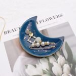 Soddeph Small Moon Ceramic Jewelry Tray, Decorative Trinket Dish, Ring Holder Plate, Modern Accent Tray for Bathroom, Nightstand, Entryway Table, Vanity (1, Blue) : Clothing, Shoes & Jewelry - Image 3