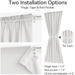 Vatge Self-Adhesive French Door Curtains - Rodless No Drill Light Filtering Window Treatment for Sliding Glass Doors, 1 Panel, W25 x L72, Greyish White : Home & Kitchen - Image 2