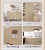 QYSUMIAO Fabric Grasscloth Texture Self-Adhesive Wallpaper Linen Peel and Stick Wallpaper Easy to Apply Removable Easy to Clean for Bedroom Livingroom Cabinet 16.5inx236.2in -Brown - - Image 6