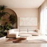 Artists' Handicraft, Large 3D Fabric Hand Painted Framed Abstract Wall Art, Minimalist Modern Luxury Artwork, Boho Modern Long Beige Wall Decor, Neutral Paintings for Living Room Bedroom Hallway Office, Horizontal, 54x27 In: Posters & Prints - Image 7