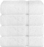 Chakir Turkish Linens | Hotel & Spa Quality 100% Cotton Premium Turkish Towels | Soft & Absorbent (4-Piece Bath Towels, White) : Home & Kitchen
