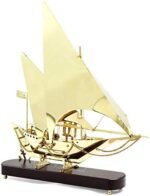 Ship Old Model Solid Brass Handcrafted Replica | Detailed Authentic Design With Polished Finish Surface | Sailing Boat Decorative Display Showpiece | Pirate's Nautical Home Decor (Large) : Home & Kitchen - Image 6
