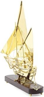 Ship Old Model Solid Brass Handcrafted Replica | Detailed Authentic Design With Polished Finish Surface | Sailing Boat Decorative Display Showpiece | Pirate's Nautical Home Decor (Large) : Home & Kitchen - Image 7