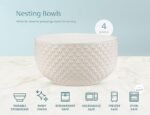 KooK Ceramic Mixing Bowls, Nesting Set of 4, Embossed Kitchen Dishware, Prep, Serving, Gift, Microwave and Dishwasher Safe, 20/44/98/145 oz, Narbonne Collection (Ivory): Home & Kitchen - Image 6