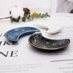 Soddeph Small Moon Ceramic Jewelry Tray, Decorative Trinket Dish, Ring Holder Plate, Modern Accent Tray for Bathroom, Nightstand, Entryway Table, Vanity (1, Blue) : Clothing, Shoes & Jewelry - Image 5