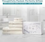 Fabdreams 100% Organic Cotton Bath Towel Set of 6 700 GSM Hotel Premium Plush Absorbent Soft Durable Skin-Friendly Spa Quality Bathroom Comfort with 2 Bath 2 Hand Towels and 2 Wash Cloths Ivory : Home & Kitchen - Image 7