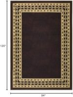 Antep Rugs Alfombras Modern Bordered 8x10 Non-Skid (Non-Slip) Low Profile Pile Rubber Backing Indoor Area Rugs (Brown Beige, 7'10" x 10') : Home & Kitchen - Image 2