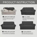 Easy-Going Stretch Sofa Slipcover 1-Piece Sofa Cover Furniture Protector Couch Soft with Elastic Bottom for Kids, Polyester Spandex Jacquard Fabric Small Checks (Sofa, Dark Gray) : Home & Kitchen - Image 8