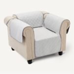 Amazon Basics Quilt Reversible Sofa Slipcover, one seat Sofa, Small, Gray/Light Gray : Home & Kitchen - Image 3