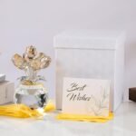 Arikyrist Crystal Gold Rose Bouquet Figurine with Round Vase, Glass Rose Flower Romantic Gifts for Women Mom on Christmas, Collectible Decoration Table Centerpiece for Home : Home & Kitchen - Image 6