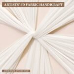 Artists' Handicraft, Large 3D Fabric Hand Painted Framed Abstract Wall Art, Minimalist Modern Luxury Artwork, Boho Modern Long Beige Wall Decor, Neutral Paintings for Living Room Bedroom Hallway Office, Horizontal, 54x27 In: Posters & Prints - Image 5