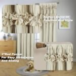 Homechoice Decor Camel Blackout Curtains with Handmade Ruffles, Butterfly Flower Embellishments for Thermal Insulated Room Darkening Drapes, 42" W x 63" L (Pair) for Bedroom, Living Room (LQ-37) : Home & Kitchen - Image 6