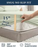 LANE LINEN 100% Organic Cotton King Bed Sheet Set, Bedsheets 4Pc Soft Cooling Fully Elasticized Mercerised All Season Sustainably Produced Cotton Sheets King Size, Oeko Tex Sheets - Mineral : Home & Kitchen - Image 7