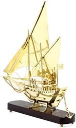 Ship Old Model Solid Brass Handcrafted Replica | Detailed Authentic Design With Polished Finish Surface | Sailing Boat Decorative Display Showpiece | Pirate's Nautical Home Decor (Large) : Home & Kitchen
