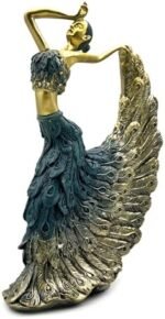 XINDAM Elegant Peacock Art Figurine Dancer Statue Decorative Home & Office Figurines Home Office Display Craft Living Room Decor Ornaments for Tabletop : Home & Kitchen - Image 8