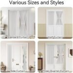 Vatge Self-Adhesive French Door Curtains - Rodless No Drill Light Filtering Window Treatment for Sliding Glass Doors, 1 Panel, W25 x L72, Greyish White : Home & Kitchen - Image 9