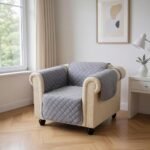 Amazon Basics Quilt Reversible Sofa Slipcover, one seat Sofa, Small, Gray/Light Gray : Home & Kitchen - Image 4