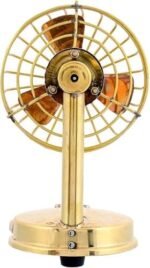 Antique Nautical world Decorative Brass Mini Fan Showpiece, Gold Finish, Desktop Accent, 3.9 x 3.9 x 6.3 inches : Home & Kitchen - Image 2