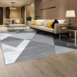 HOMFINE Washable Modern Area Rug - Geometric Style 5x7 Rugs for Living Room, Bedroom, Machine Washable Rug Soft Non Slip Non Shedding Area Rug - Grey, 5'x7' : Home & Kitchen - Image 3