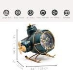 YOUKI Airplane Desk Clocks,Tabletop Decor,Airplane Gifts for Men,Industrial Decor,Shelf Clock for Bedroom Office,Silent No Ticking,Battery Operated,Green,8.6 x 8.4 x 7.5 inches : Home & Kitchen - Image 3