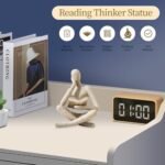 UTTCMK Bookshelf Decor Thinker Statue - Abstract Art Reading Thinker Sculpture Figurine Aesthetic, Modern Home Decoration for Living Room Office Shelves Coffee Table Desk Decor(Beige) : Home & Kitchen - Image 3