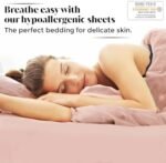 Luxury Bamboo Market | King Size Bed Sheet Set | 100% Viscose Made from Bamboo | Organically Grown | Ultra Soft | Cooling Sheets for Hot Sleepers | 17" Deep Pocket [Rose Quartz] : Home & Kitchen - Image 4