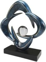 LuckySunDecorQZ Abstract Sculpture Art Home Decor Accents Modern Decorative Objects for Living Room Shelf Coffee Table TV Stand Cabinet Office Decor Accents (Blue) : Home & Kitchen - Image 2